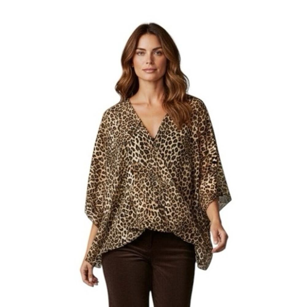 Karen Kane Leopard Print Soft Transitional Animal Tunic Generous Size XS